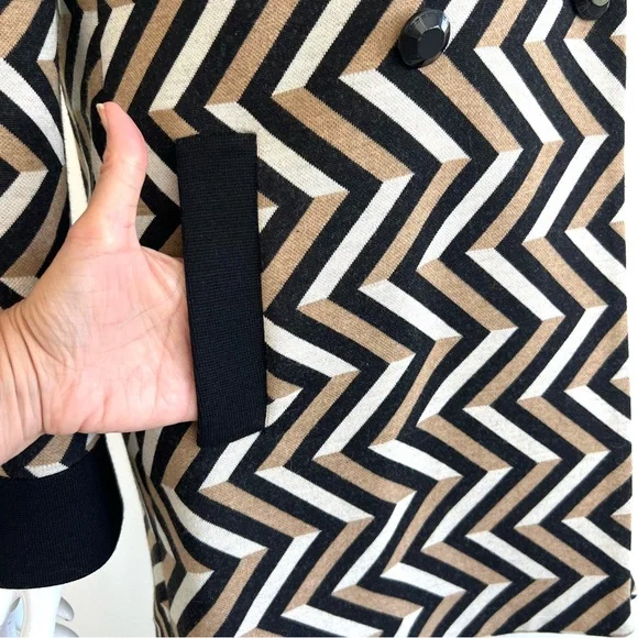 RED VALENTINO Wool Blend Multicolor Mid Length Double Breasted Pea Coat Sz 42 - Picture 4 of 16